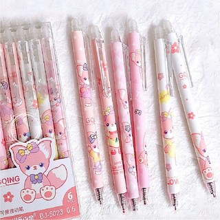 擦擦筆0.5mm 小粉狐 太空人 原子筆 摩擦筆 可擦筆 按壓式原子筆 可擦原子筆 按壓筆 中性筆, 1個, 擦擦筆【藍色0.5mm】小粉狐不挑款1支