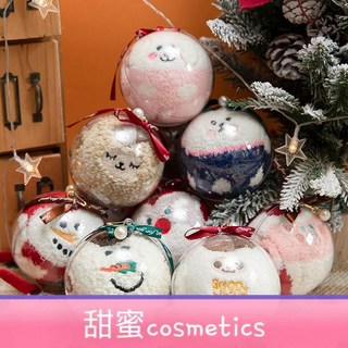 甜蜜cosmetics 聖誕襪子 中筒秋冬男女加厚珊瑚絨 聖誕節禮物禮盒襪子 冬天聖誕球, 紅帽子老人,襪子+三角盒, 1個