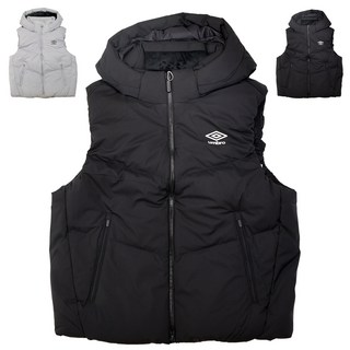 백화점 정품 엄브로 25FW 남녀공용 액티브 플라이드 후드 다운 패딩 베스트 조끼 + 스포츠양말