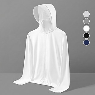 SUB22 자외선차단 쿨링 래쉬가드 집업 자켓 햇빛 가리개 후드티, 화이트