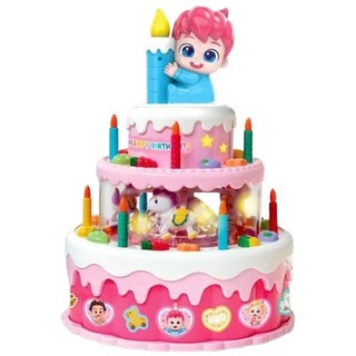 安妞生活舘碰碰狐貝貝彬聲光生日蛋糕 會旋轉唱歌 兒童角色扮演玩具, 詳見包裝
