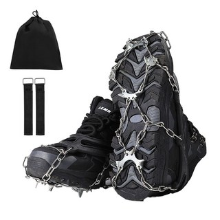 윈터쉴드 스테인리스 체인 경량 아이젠 등산용 미끄럼방지, 블랙