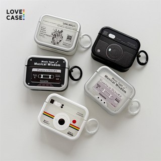 AirPods Pro 2/3/1代 高檔電鍍保護套 文創蘋果耳機矽膠防摔保護殼 男女通用創意禮物, 1個, 白色相機,AirPods 3