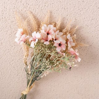 【台灣出貨】 小野花乾草花束 仿真花束 乾草花束 拍照道具 居家裝飾 插花 乾燥花 永生花 不凋花 辦公室擺設, 【小野花乾草花束／粉色】