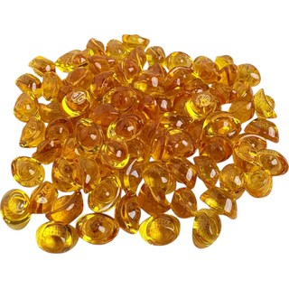 金黃色琉璃元寶 招財風水擺件 開運聚財, 琉璃~金黃元寶1cm, 120個