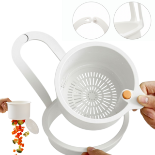 키치킷 원터치 음식물 거름망 3세대 싱크대 음식물쓰레기통 간편 물빠짐 바스켓, 화이트, 1개