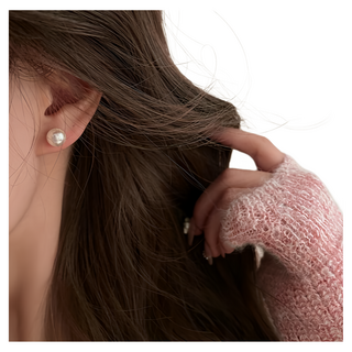 XIAN ACC 韓國Fever同款大珍珠耳釘，時尚百搭高級感輕奢耳環，新款耳飾