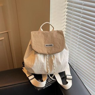 YOU JI BEAR 輕便防潑水後背包，時尚簡約設計, 卡其色