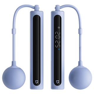 米家智能跳繩2 小米跳繩 APP跳繩 運動 減肥 有繩 無繩 運動 減肥 感應式跳繩 電子跳繩 甩球 健身, 淺藍色, 1套