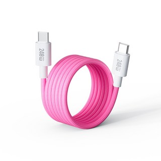 CLC CL20 台灣製多彩編織磁吸線 240w 超級快充, 粉色, 1個