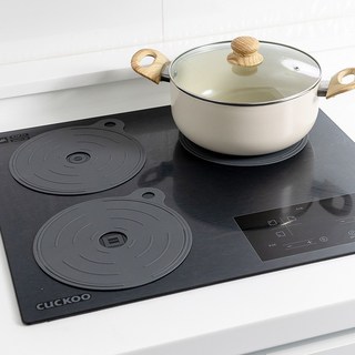 소노리떼 국산 인덕션 보호매트 웨이브(WAVE) 세트 대형 22cm, 2개, 차콜