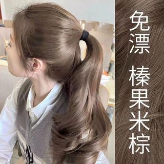 榛果米棕色染髮劑 2025潮流行植物天然自己染髮劑, 黑紫色【330ml】免漂顯白,330ml, 1個