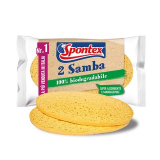 스폰텍스 프랑스 셀룰로오스 스펀지 수세미 삼바 Samba_제로스크래치 제로미세플라스틱 생분해 %, 1개, 2개입