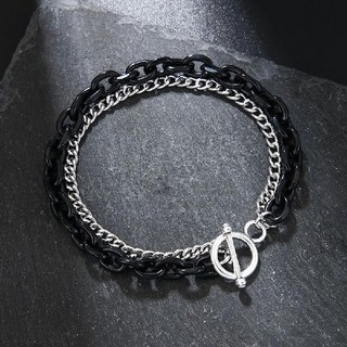 鈦鋼雙層手鍊男款新款個性簡約男士手飾學生復古網紅ins小衆設計