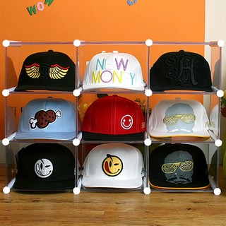 엠블럭&스페셜 스냅백정리함 뉴에라모자보관함 모자보관함 야구모자정리함 골프모자정리 모자진열대 수납장, 3층x3칸 9칸형(뒷덮개포함), 1세트