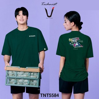 테크니스트 티셔츠 배드민턴 반팔 상의 코튼라이크 오버핏 그린 TNT5584 남성 여성 남녀공용
