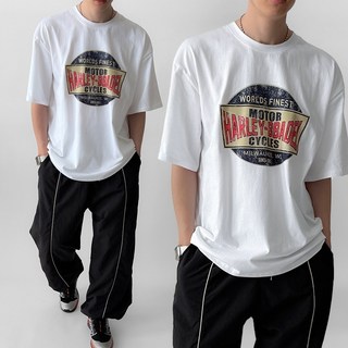 빠델 할리 박스 오버핏 프린팅 짐웨어 반팔 티셔츠