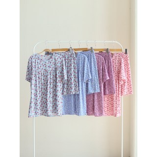 러블리 꽃무늬 여름 반바지 반팔 홈웨어 잠옷세트