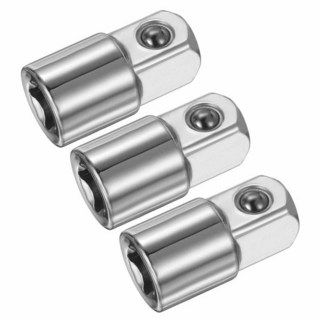 HARFINGTON 3피스 임팩트 소켓 어댑터 0.6cm(1/4인치) 암 - 1cm(3/8인치) 수 스퀘어 드라이브 증가기 표준 SAE 컨버터 드라이버 래칫 렌치 브레이커 바