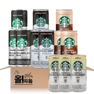 동서 스타벅스 캔커피 200ml 4종 12입 기획세트 (에스프레소앤크림3+파이크 플레이스 로스트블랙3+바닐라3+시그니처 초콜릿3)