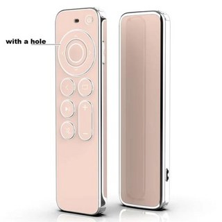 애플 TV용 TPU 소프트 케이스 4k 2021 원격 스크래치 방지 낙하 방지 실버 엣지 투명, 4) 분홍색, 2) Pink