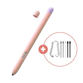 갤럭시탭S10 S9 S8 S7 FE 플러스 울트라 S펜 실리콘 커버 케이스 + 삼성 호환펜촉, 1개, 핑크+호환펜촉