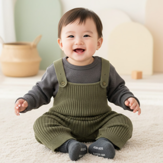 몽실이 데일리 니트 멜빵 우주복 봄 외출복 유아동 실내복