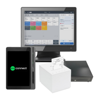 네이버페이 커넥트 카드단말기 포스기 영수증프린터 세트 금전함 네이버리뷰 연동, 1개, 블랙, 커넥트단말기+포스기+영수증프린터