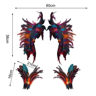 코스프레 영화 의상 소품 손목 반지와 깃털 목도리 고딕 스타일 조절 벨벳 스트랩 유가 육가 무대 쇼 어깨