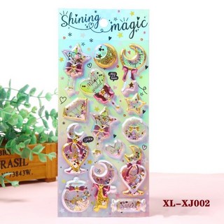 萱寶媽咪baby童裝館 聖誕節泡泡貼3D立體水晶寶石貼紙，閃亮燙金鑽石裝飾，多款動物交通工具造型泡綿立體貼紙, 049-XL-XJ02燙金貼紙