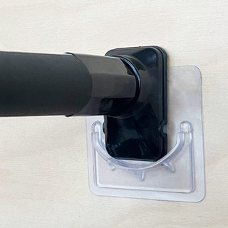 무타공 접착식 커튼봉 걸이 후크 브라켓 커텐 행거 옷걸이 고정 홀더 거실 욕실 2P 다용도, 투명GS1400051B