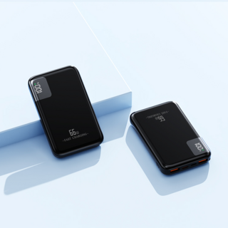 보조 배터리 66W 초고속 충전 30000mAh 대용량 초슬림 휴대용 소형 경량, 블랙