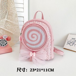 【包 您無憂 】兒童背包女孩led燈棒棒糖洋氣時尚幼兒園女童出遊2歲可愛果凍書包