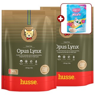 후새 캣 오퍼스 링크스 고단백 저탄수화물 가수분해 고양이사료 + 파우치 간식 증정, 1.36kg, 2개, 닭