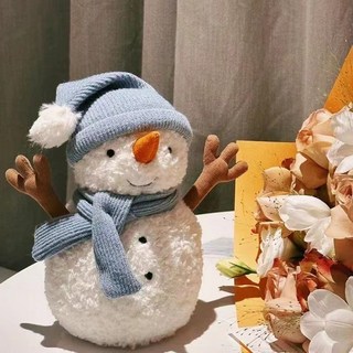 薩米帽子小雪人玩偶新款毛絨玩具裝飾品可愛娃娃公仔送女友聖誕節裝飾派對裝飾聖誕掛飾聖誕佈置耶誕佈置居家佈置, 小雪人【帶圍巾+帽子】,30cm【工廠直銷】特價沖量, 1個
