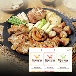 [육즙한입] 소곱창 소막창 소대창 3종세트 + 참소스 | 간편조리 캠핑 특수부위, 6개, 200g