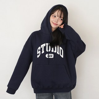 [키140/키150/키160] 키키코 겨울 기모스튜디오레터링후드티 중학생 오버핏 긴팔 후드 티셔츠