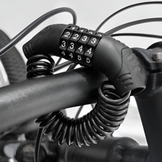 경량 자전거 자물쇠 케이블 번호키 와이어 락, 블랙, 1개