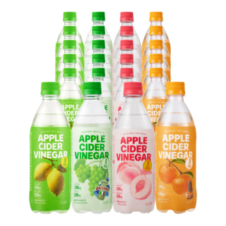 클룹 애사비소다 4종 세트 (레몬+화이트발사믹+신비복숭아+감귤), 24개, 500ml