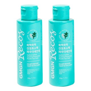 지엠지엔르코스 쑥떡 진정 녹차 살리실산 프리미엄 효소 파우더 클렌저, 50g, 2개