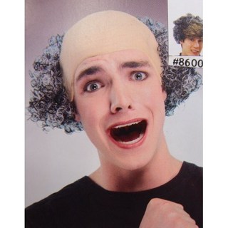 裝扮道具 生日尾牙派對變裝假髮 禿頭捲髮造型 派對角色扮演道具, 1個