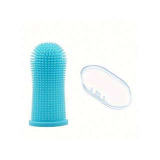 고양이와 개를 위한 애완동물 손가락 칫솔 청소 제품구강 강모, 1개, 03 파란