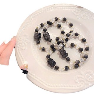 黑曜石貔貅手串 閃耀氣質超仙輕奢設計 甜美清新水晶混穿閨蜜手鍊