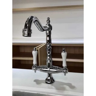 빈티지 북유럽 유럽식 수도꼭지 싱크대 수전 빈티지 이중 도자기 핸들, 상세페이지 참고