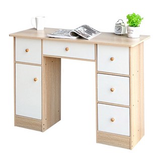 安達斯 五抽帶櫃書桌 寬120cm 田園橡木色 H型穩固 多元收納 電腦桌 學習桌