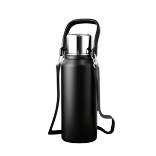 호밍사이 316 스테인리스 텀블러 대용량 보온 보냉병 48H 보온 운동 피트니스 아웃도어 가정용 물병, 1개, 1500ml, 블랙