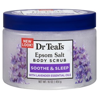Dr Teal's 瀉鹽身體磨砂膏 舒緩與安眠 含薰衣草精油, 1個, 454g
