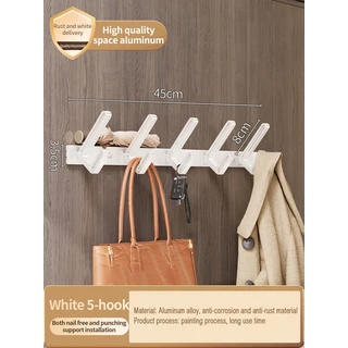 문짝지그 드릴 없음 벽 옷 화장실 공간 문 걸이에 알루미늄, 08 AWHITE 5 HOOK