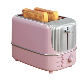 家用烤麪包機多士爐烤麪包片烤吐司三明治加熱器吐司機早餐神器, 粉色:110V美規
