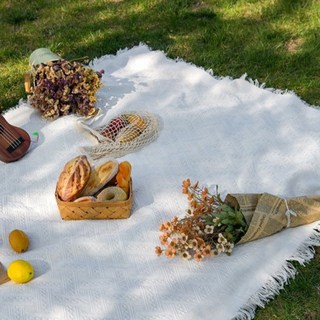 감성 면 테슬 빅 돗자리 봄 나들이 커플 피크닉, 태슬 화이트